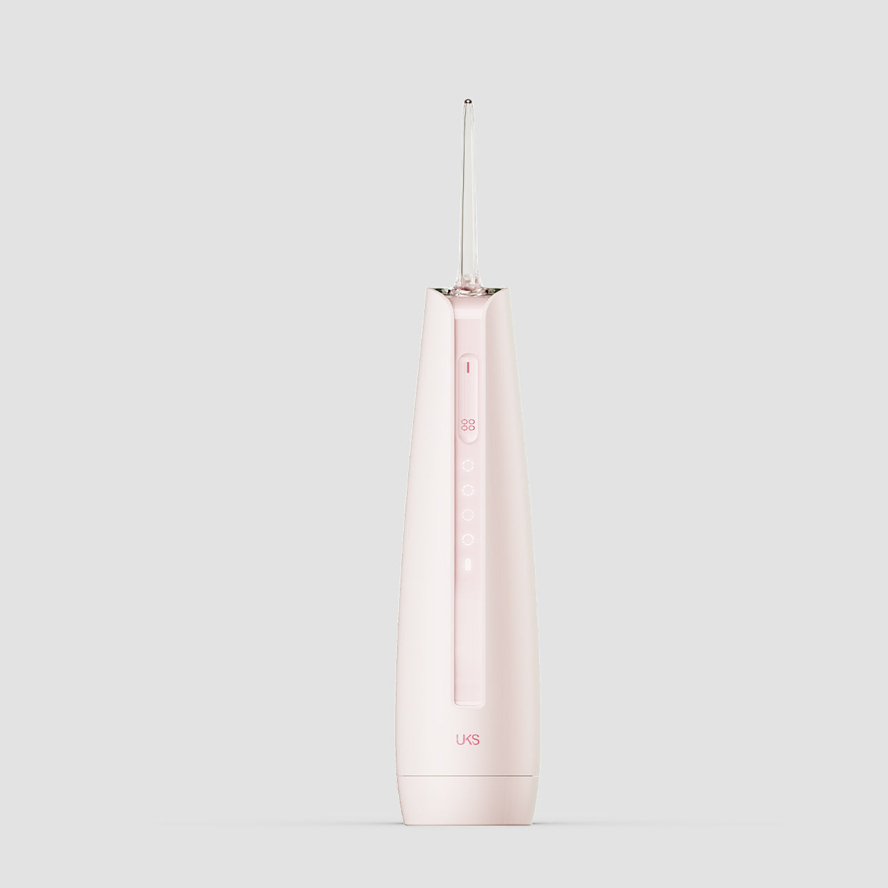pink pendant light on a white background
